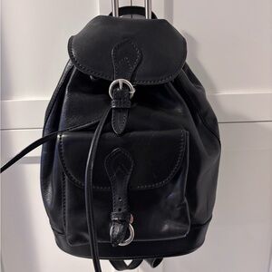 Classic Black Leather Made in Italy Backpack - Excellent Condition